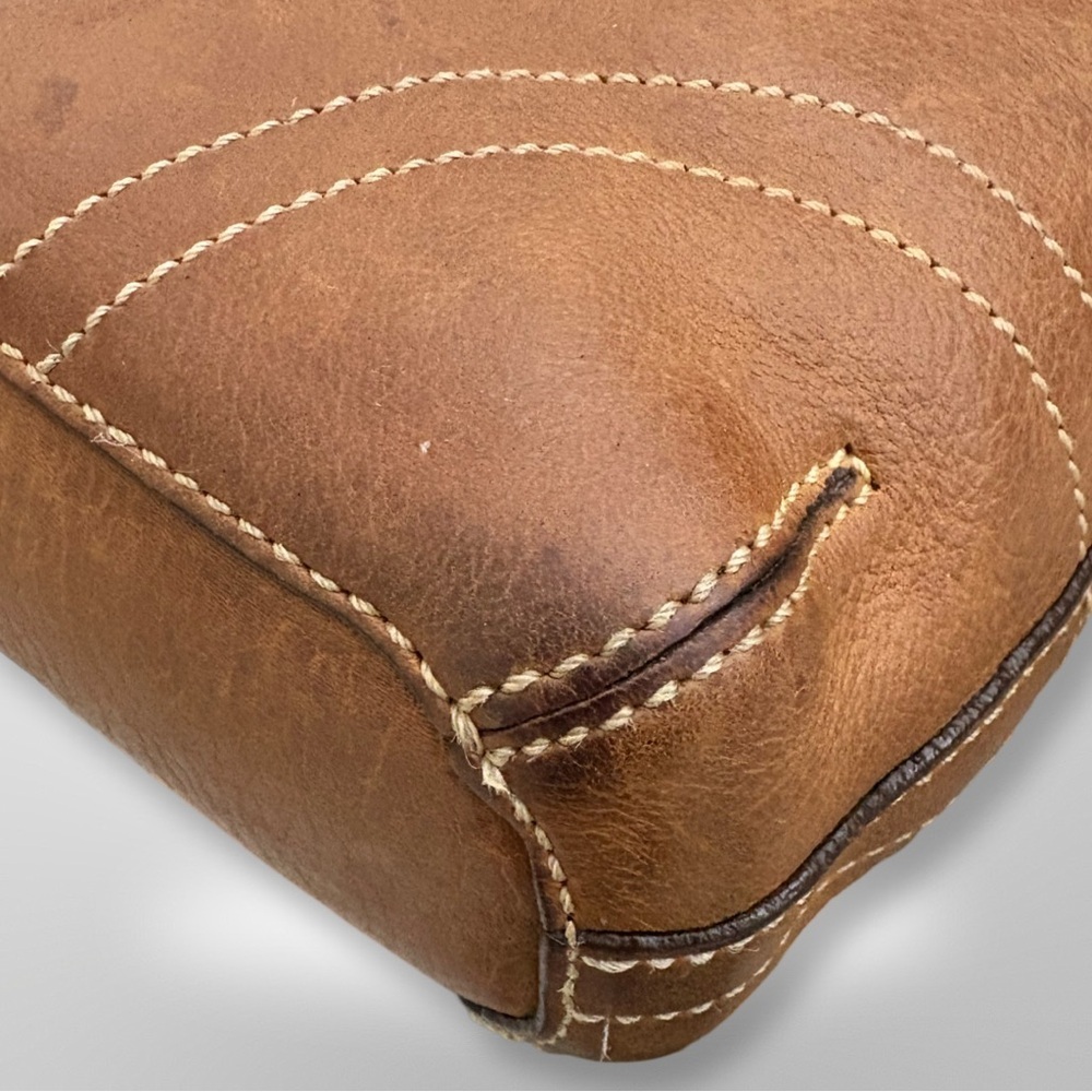 Coach 1941 Chelsea Brown Laced Leather Crossbody Shoulder Bag Brass Hardware - Picture 8 of 13